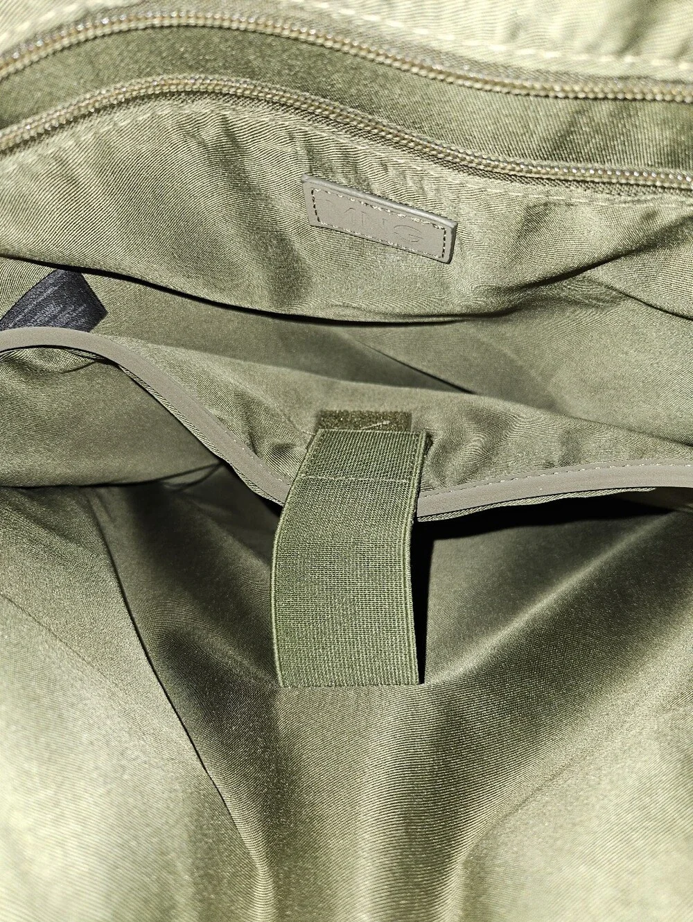 Mango Olive Green Men's Tote-Style Backpack